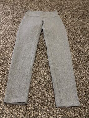 Lululemon M Wunder Lounge Pant Fleece Lined Leggings Heathered Gray Warm casual